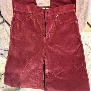 Madewell high waisted velvet pants